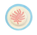 Dessert Plate Pink Seaweed and Blue